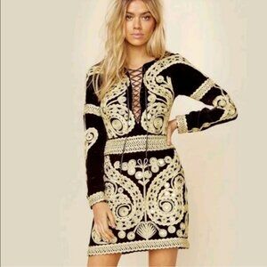 NWT For Love and Lemons Paris Embroidered Mini Dress